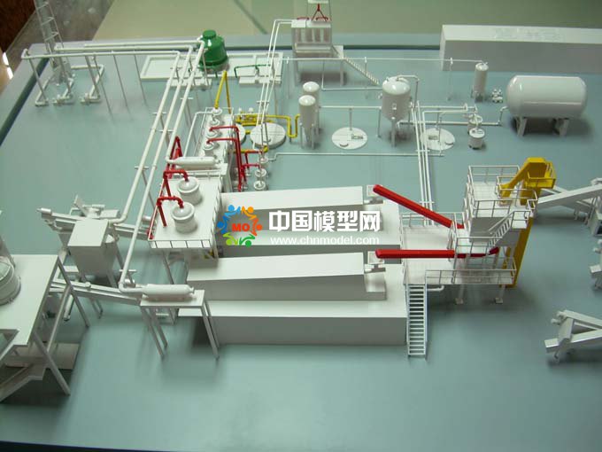 廢舊輪胎熱裂解處理設(shè)備沙盤模型