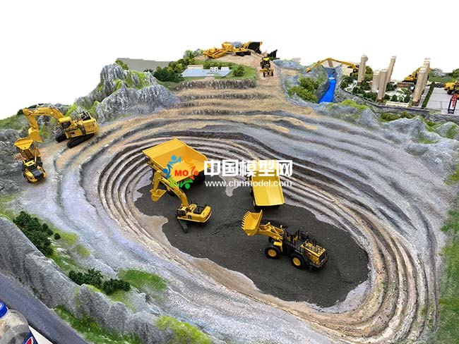 液壓挖掘機工作場景沙盤模型