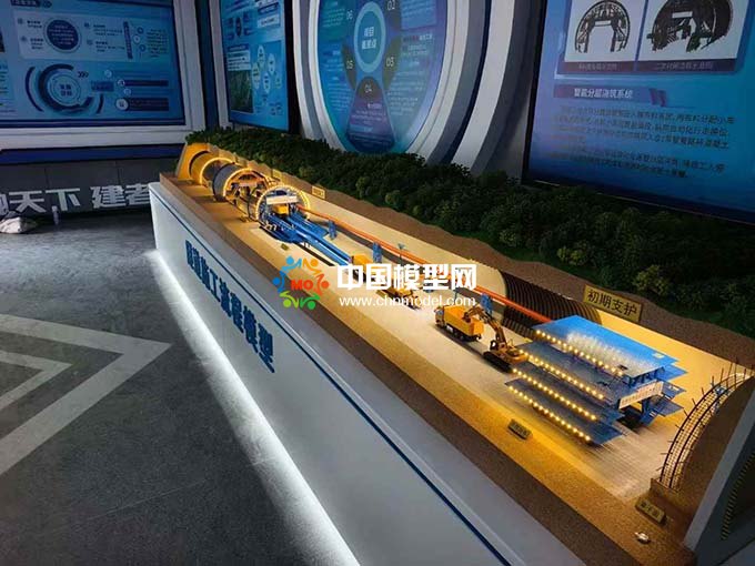 TBM 掘進機盾構法隧道施工流程沙盤模型